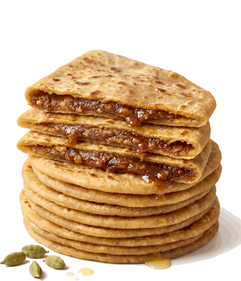 A stack of traditional South Indian Sweet Boli from Amma Ponnu Kitchen